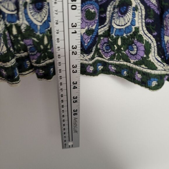 Vintage sag Harbour purple blue mixed print grunge maxi skirt size large - Picture 7 of 7